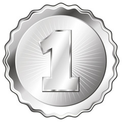 Silver Plate - Badge with Number 1.