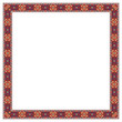 © Svetlana Parshakova - Square frame with geometric, Georgian ethnic pattern. Traditional colors, embroidery style.