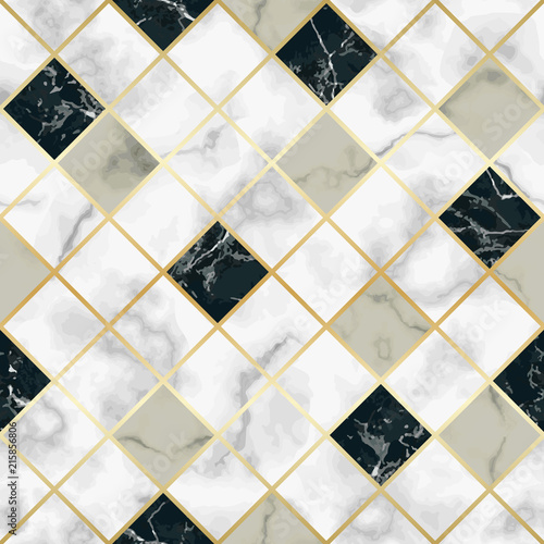 Naklejka - mata magnetyczna na lodówkę Marble Luxury Geometric Seamless Pattern