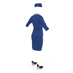 Wall Mural - Airline Stewardess Uniform on white. 3D illustration