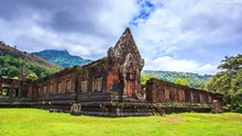 Vat Phou Or Wat Phu Is The UNESCO World Heritage Site Where Is A Ruined Khmer Hindu Temple In The Khmer Empire Located In The Capital Of The Champasak, Laos.