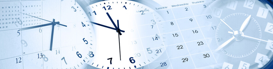 clocks and calendars composite banner
