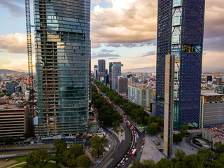 Mexico City - Chapultepec panoramic view - sunset