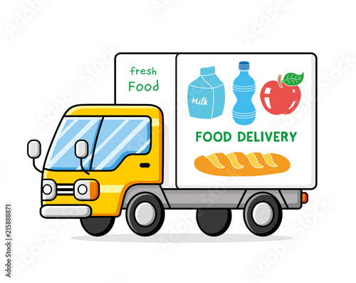 Food Delivery Truck Isolated Buy This Stock Vector And