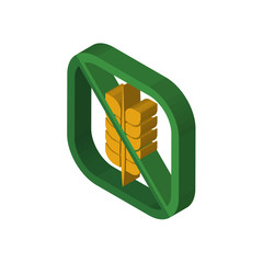 Poster - gluten free isometric right top view 3D icon