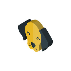 Wall Mural - dog face isometric right top view 3D icon