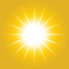 shiny hot sun lights, summer concept yellow bright and vibrant color background.