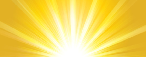 abstract summer background. shiny hot sun lights horizontal banner illustration with yellow and oran