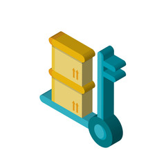 Wall Mural - Trolley isometric right top view 3D icon