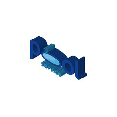 Poster - pool service isometric right top view 3D icon