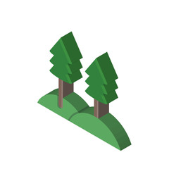 Poster - Trees isometric right top view 3D icon