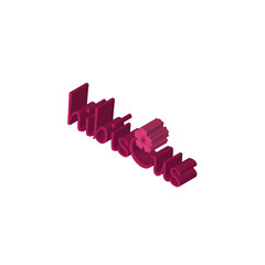 Poster - hibiscus isometric right top view 3D icon