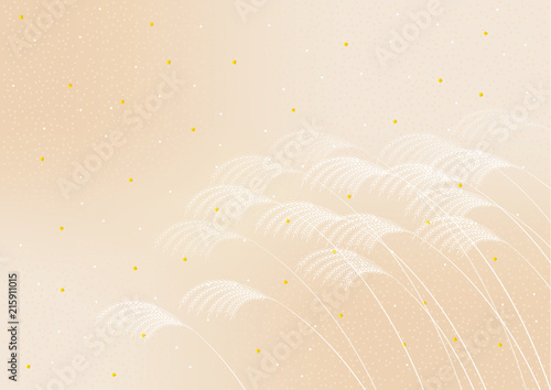 日本の秋の風景.ススキ.