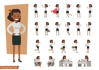 Set of Businesswoman character vector design. no42