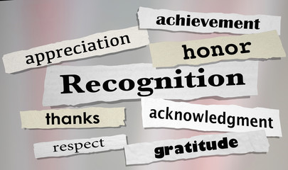 recognition achievement appreciation honor headlines 3d illustration
