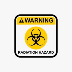 Radiation hazard icon nuclear warning sign vector design