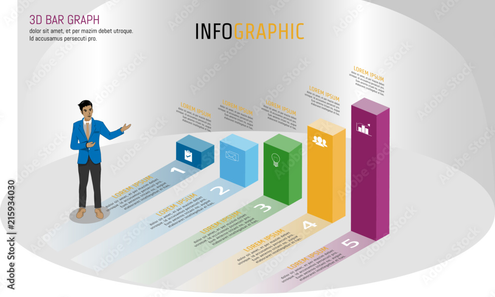 Isomatic Isomatic bar graph style Infographics layout template design for ...