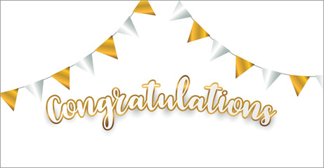 congratulations Gold celebration background with confetti.