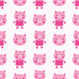 Fototapeta Pokój dzieciecy - Cute pigs seamless pattern
