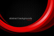 Abstract red curved shapes scene vector wallpaper on a black backgrounds