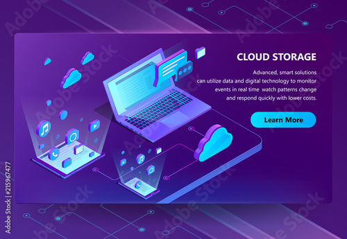 Cloud Storage Vector Isometric Concept Background Modern Internet Cloud Storage Vector Isometric Concept Background Modern Internet Technologies Online Web Service For Keeping Digital Data Files