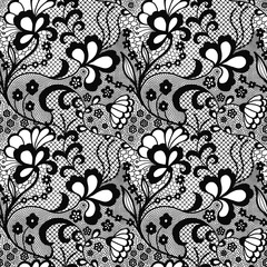 Sticker - Lace seamless pattern with flowers