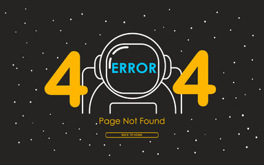 Wall Mural - 404 error with astronaut line in galaxy background