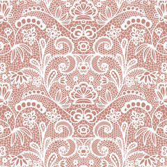 Canvas Print - Lace seamless pattern with flowers