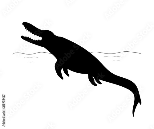 Fotomural Mosasaurus silhouette dinosaur jurassic prehistoric animal