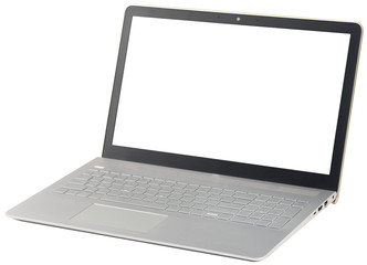 Wall Mural - The laptop is grey black, isolated on a white background.