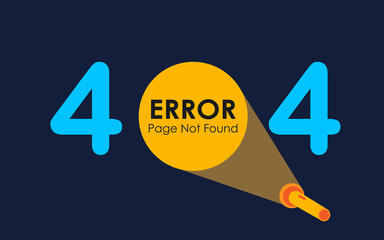 Wall Mural - 404 error with light of flashlight graphic on dark background
