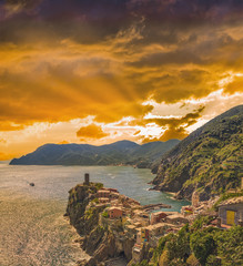 Poster - sunset on Vernazza