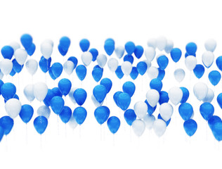 Poster - White and dark blue balloons isolated on white background