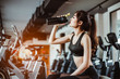 © Take Production - young fitness woman tired in gym drink   protein shake.exercising concept.fitness and healthy lifestyle