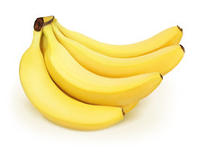 Bunch Of Bananas Isolated On A White.