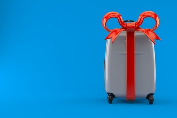 Poster - Suitcase with red ribbon