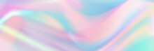 Horizontal Abstract Pastel Holographic Texture Design For Pattern And Background.