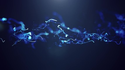 blue energy light strings or waves background with flares and backlighting. usable as future modern 