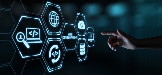 Wall Mural - web development coding programming internet technology business concept