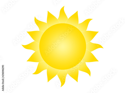 Fotomural Symbol of the sun on a white background