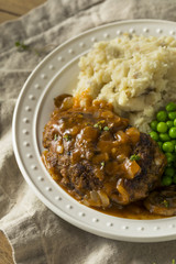 Canvas Print - Homemade Savory Salisbury Steaks