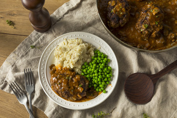 Canvas Print - Homemade Savory Salisbury Steaks