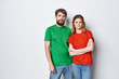© SHOTPRIME STUDIO - young couple in color t-shirt logo