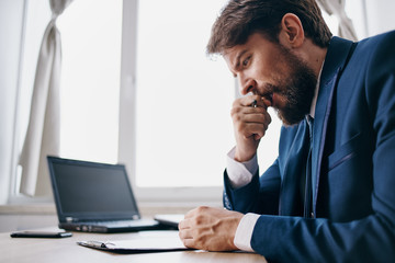 businessman working on laptop