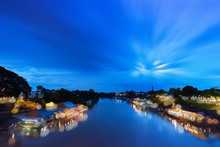  Phitsanulok City River And Town At Phitsanuloke Thailand With Sunrise
