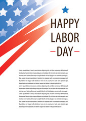 Wall Mural - Happy labor day USA vector America flag with blue and red strip design for banner leaflet template advertising background decor wallpaper card promotion