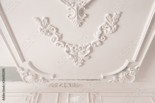 Unfinished Plaster Molding On The Ceiling Decorative Gypsum