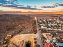 Rural Road Passing Through Hawker - Town In South Australia At Sunset