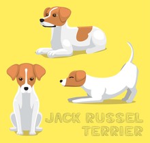 Dog Jack Russel Terrier Cartoon Vector Illustration