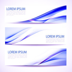 Wall Mural - abstract header blue wave white design